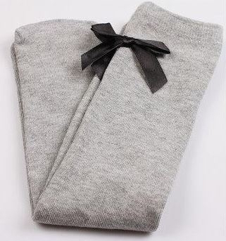 BOW KNEE HIGH SOCKS (Grey)