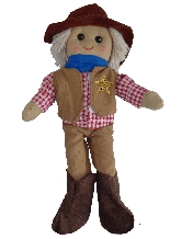 LARGE VINTAGE RAG DOLL - JACK (COWBOY)