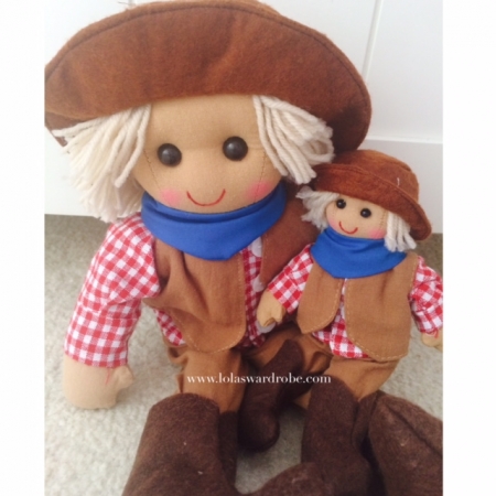LARGE VINTAGE RAG DOLL - JACK (COWBOY)