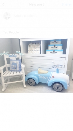 OLIVER - Baby Blue Vintage Ride On Car