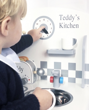 WOODEN PERSONALISED GREY AND WHITE KITCHEN